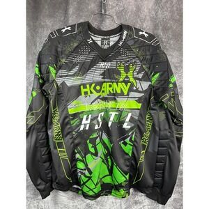 HK Army HSTL NWT Base Jersey Mens Large Slime Green Black Padded Paintball Shirt
